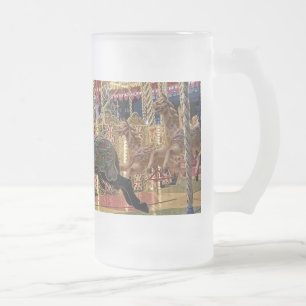 Taza De Cristal Esmerilado Caballo negro