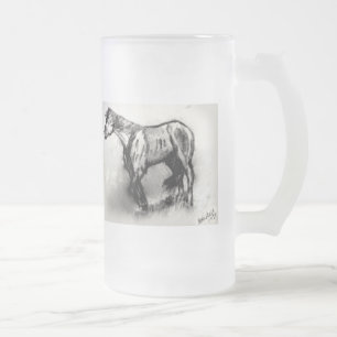 Taza De Cristal Esmerilado Caballo que vaga