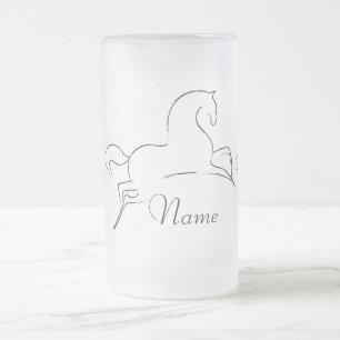 Taza De Cristal Esmerilado Caballo salvaje Thunder_Cove