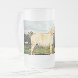 Taza De Cristal Esmerilado Caballos