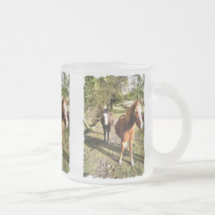 TAZA DE CRISTAL ESMERILADO CABALLOS