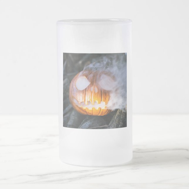 Taza De Cristal Esmerilado Cabeza de Jack-o-Lantern del Jinete sin Cabeza en  (Centro)