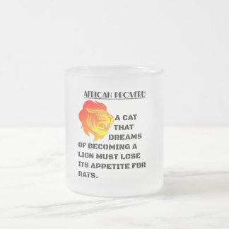 Taza De Cristal Esmerilado Cabeza de León Rugiente