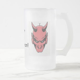 Taza De Cristal Esmerilado ¡Cabeza del diablo, cabeza del diablo, Satanis