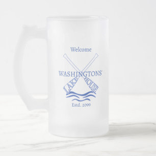 Taza De Cristal Esmerilado Cabina de cabaña Lake House Drinkware