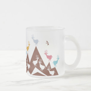 Taza De Cristal Esmerilado Cabras de montaña
