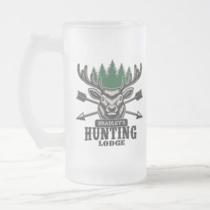 Taza De Cristal Esmerilado Cacería de alce de ciervo AÑADIR NOMBRE Bow Hunt