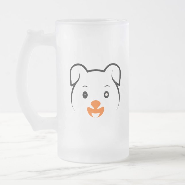 Taza De Cristal Esmerilado Cachorro (Izquierda)