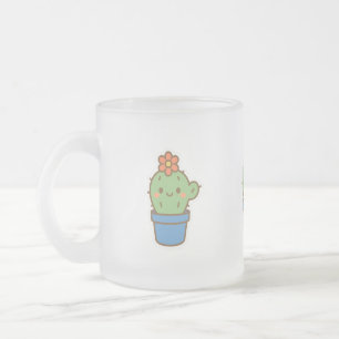 Taza De Cristal Esmerilado Cactus caprichos