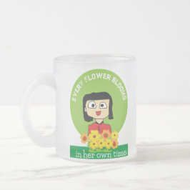 Taza De Cristal Esmerilado cada flor florece en su propio tiempo