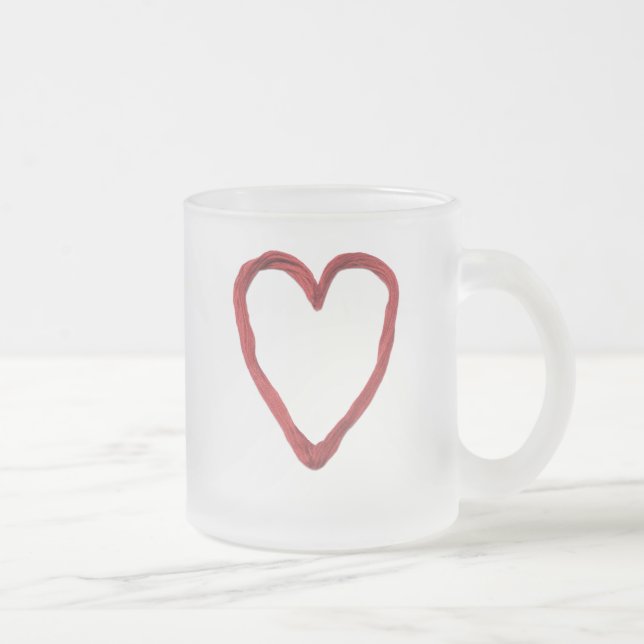 Taza De Cristal Esmerilado Cadenas de corazón (Derecha)