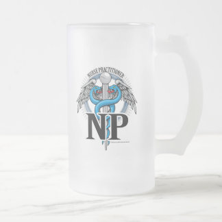 Taza De Cristal Esmerilado Caduceo del azul de NP
