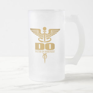 Taza De Cristal Esmerilado Caduceo del oro (HAGA)