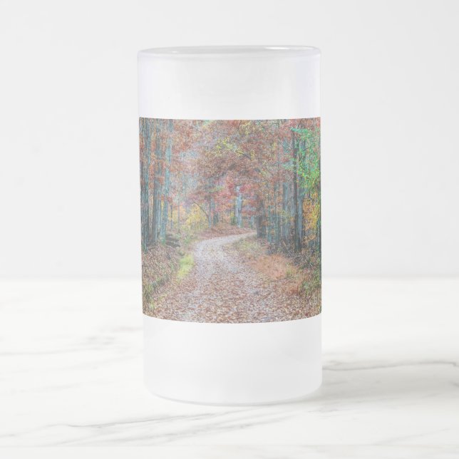 Taza De Cristal Esmerilado Caer en el camino de tierra nueva cerveza de vidri (Centro)