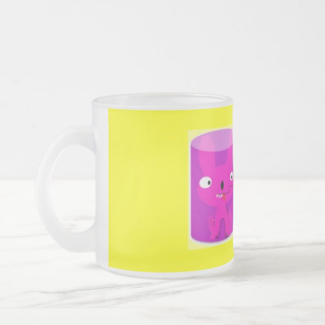 Taza De Cristal Esmerilado Café amarillo Mug (Izquierda)