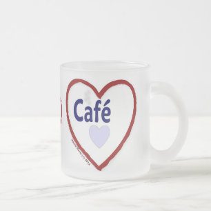 Taza De Cristal Esmerilado Café de amor - Mug de escarcha