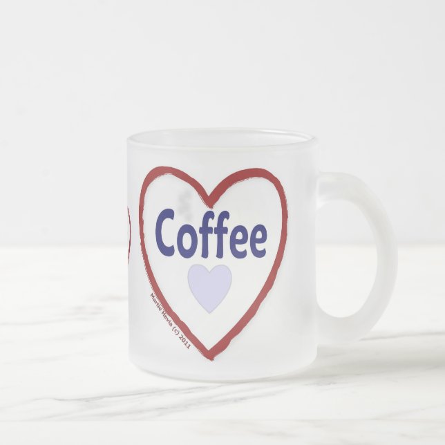 Taza De Cristal Esmerilado Café de amor - Mug de escarcha (Derecha)