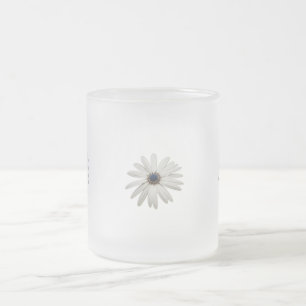 Taza De Cristal Esmerilado Café de flores de margarita. Bloom y Brew...
