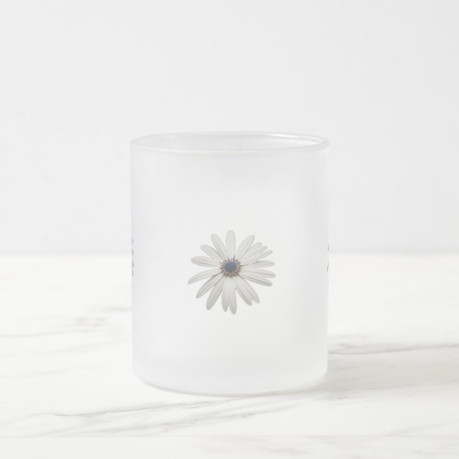 Taza De Cristal Esmerilado Café de flores de margarita. Bloom y Brew... (Centro)