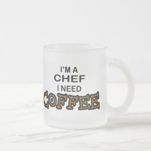 Taza De Cristal Esmerilado Café de la necesidad - cocinero