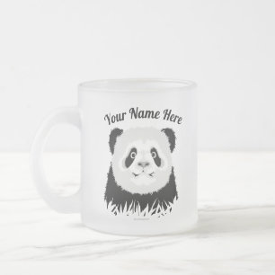 Taza De Cristal Esmerilado Café de vidrio escarchado de oso panda