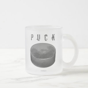 Taza De Cristal Esmerilado Café de vidrio escarpado de PUCK (hockey)