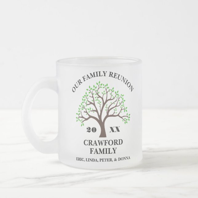 Taza De Cristal Esmerilado Café familiar personalizado para la unión (Izquierda)