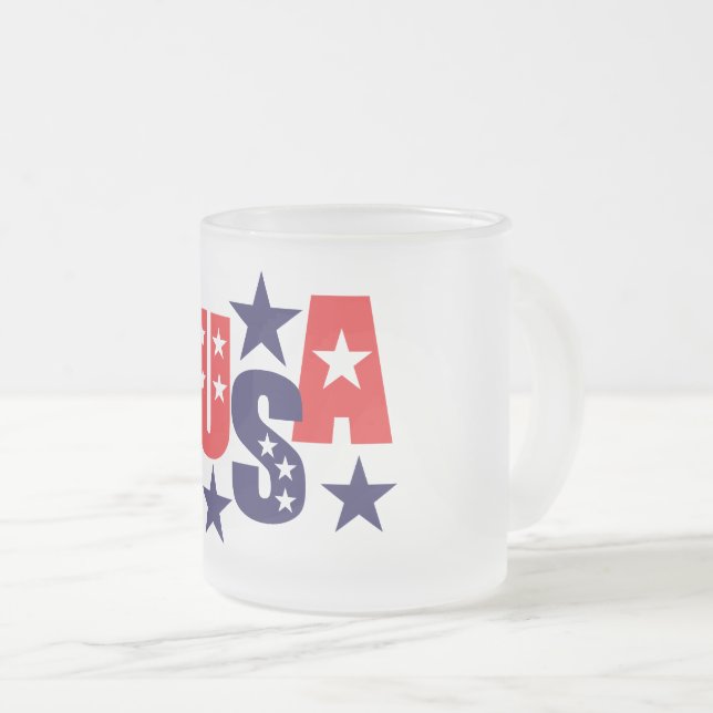 Taza De Cristal Esmerilado Café helado patriótico (Anverso derecho)