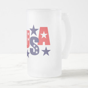 Taza De Cristal Esmerilado Café helado patriótico