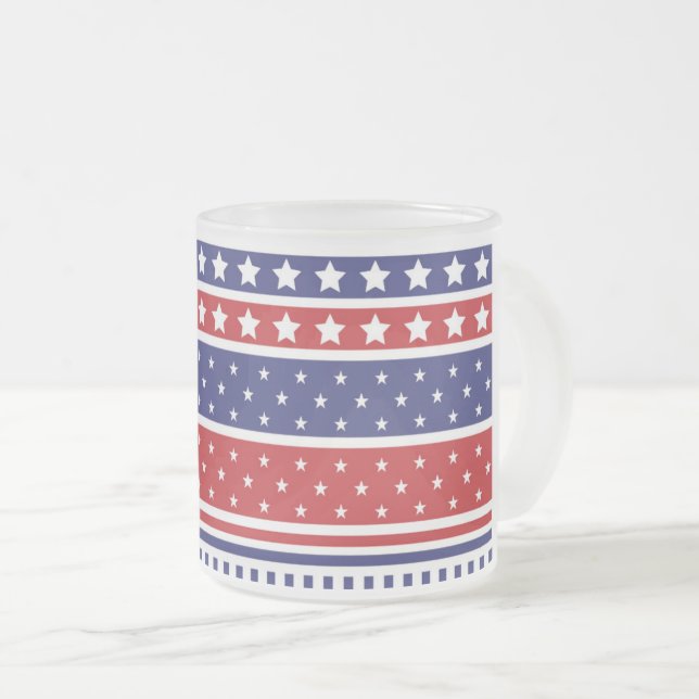 Taza De Cristal Esmerilado Café helado patriótico (Anverso derecho)