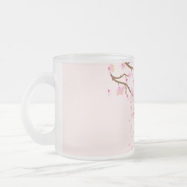 Taza De Cristal Esmerilado Café rosa Mug (Izquierda)