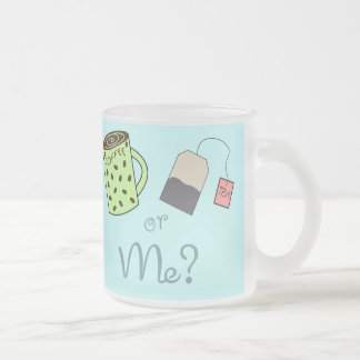 Taza De Cristal Esmerilado ¿Café, té o YO?