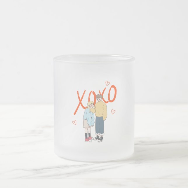 Taza De Cristal Esmerilado Café "Vida de la esposa" personalizado: regalo per (Centro)