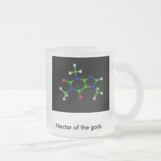 Taza De Cristal Esmerilado cafeína, néctar de dioses