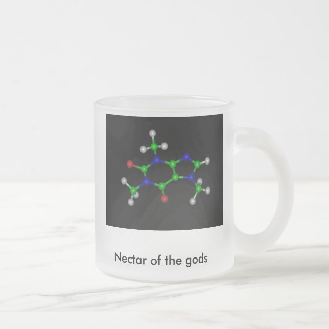 Taza De Cristal Esmerilado cafeína, néctar de dioses (Derecha)