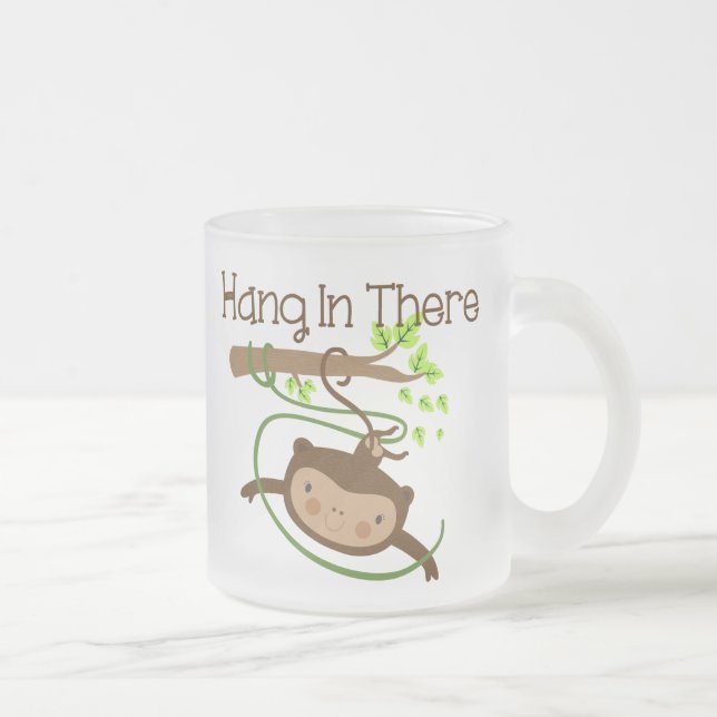 Taza De Cristal Esmerilado Caída del mono adentro allí (Derecha)