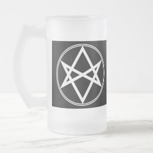 Taza De Cristal Esmerilado Caída Unicursal Hexagram White