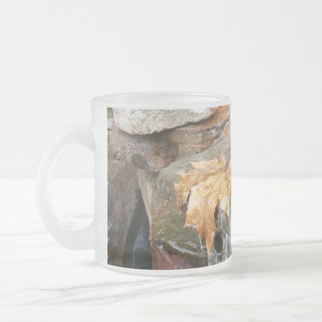 Taza De Cristal Esmerilado Caídas en la fotografía de otoño en cascada II (Izquierda)