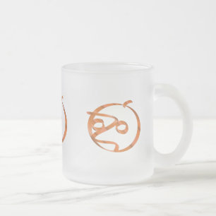 Taza De Cristal Esmerilado Calabaza de Halloween con fondo transparente