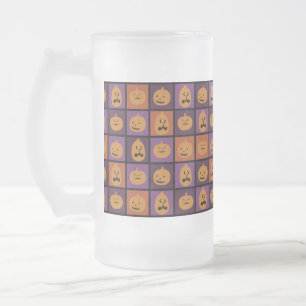 Taza De Cristal Esmerilado Calabazas de Halloween