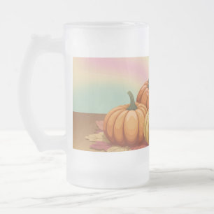 Taza De Cristal Esmerilado Calabazas Glossy Pastel Frost Mug
