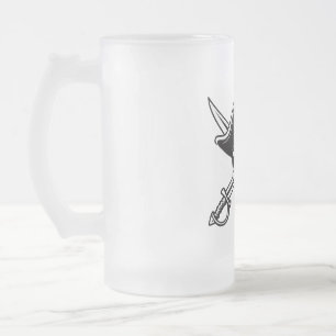 Taza De Cristal Esmerilado Calavera y sables