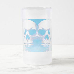 Taza De Cristal Esmerilado Calaveras en las nubes