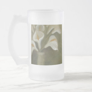 Taza De Cristal Esmerilado Calla Corta Flores En Una Vida Artística Vase