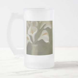 Taza De Cristal Esmerilado Calla Corta Flores En Una Vida Artística Vase
