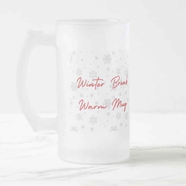 Taza De Cristal Esmerilado Calm Winter Mug – Cozy Minimal Design (Izquierda)