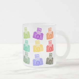 Taza De Cristal Esmerilado Cámaras coloridas