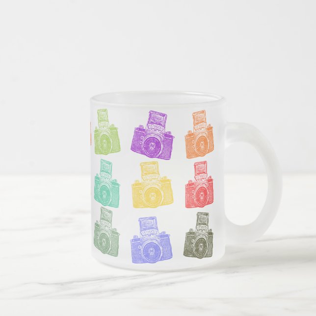 Taza De Cristal Esmerilado Cámaras coloridas (Derecha)