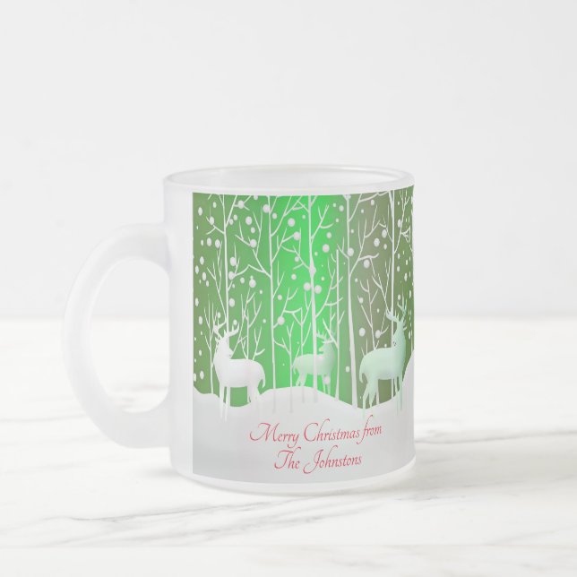 Taza De Cristal Esmerilado Cambiar el nombre de edición de reno blanco de con (Izquierda)