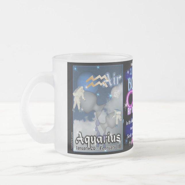 Taza De Cristal Esmerilado Cambio de signo de Piscis del acuario (Izquierda)